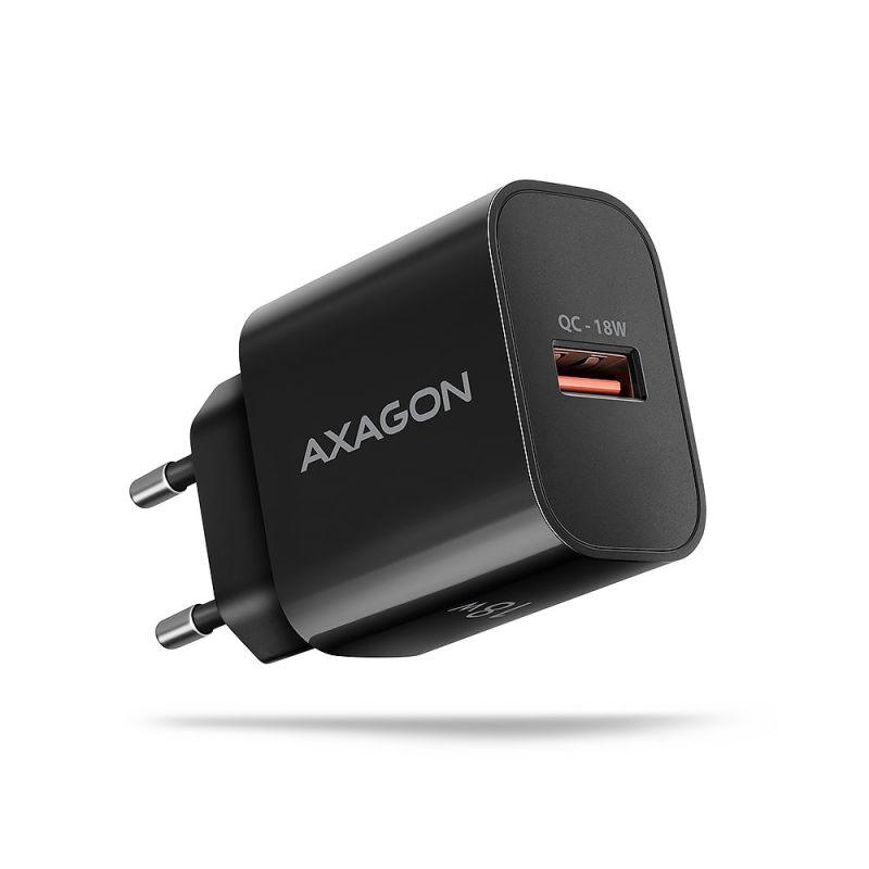 AXAGON ACU-QC18, Hálózati töltő 18W, 1x port USB-A, QC3.0/AFC/Apple, fekete akciós termékkép 1