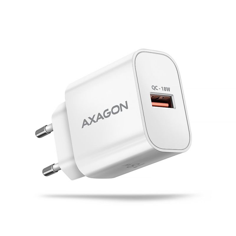 AXAGON ACU-QC18W, Hálózati töltő 18W, 1x port USB-A, QC3.0/AFC/Apple, fehér akciós termékkép 1