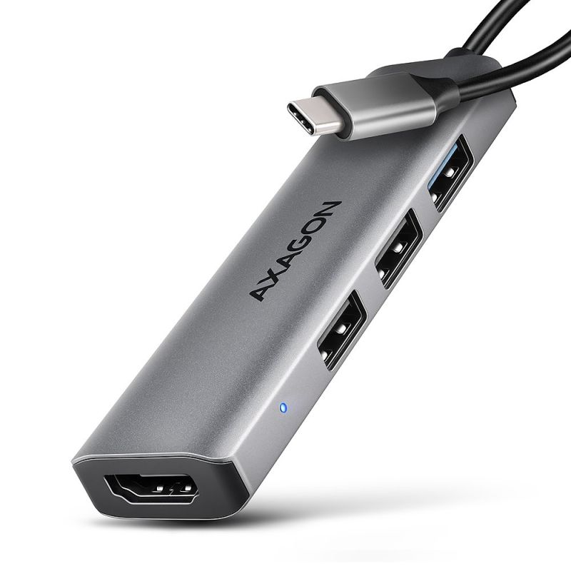 AXAGON HMC-H3A, USB 5Gbps hub, 3x USB-A, HDMI 4k/30Hz, kábel USB-C 15cm akciós termékkép 1