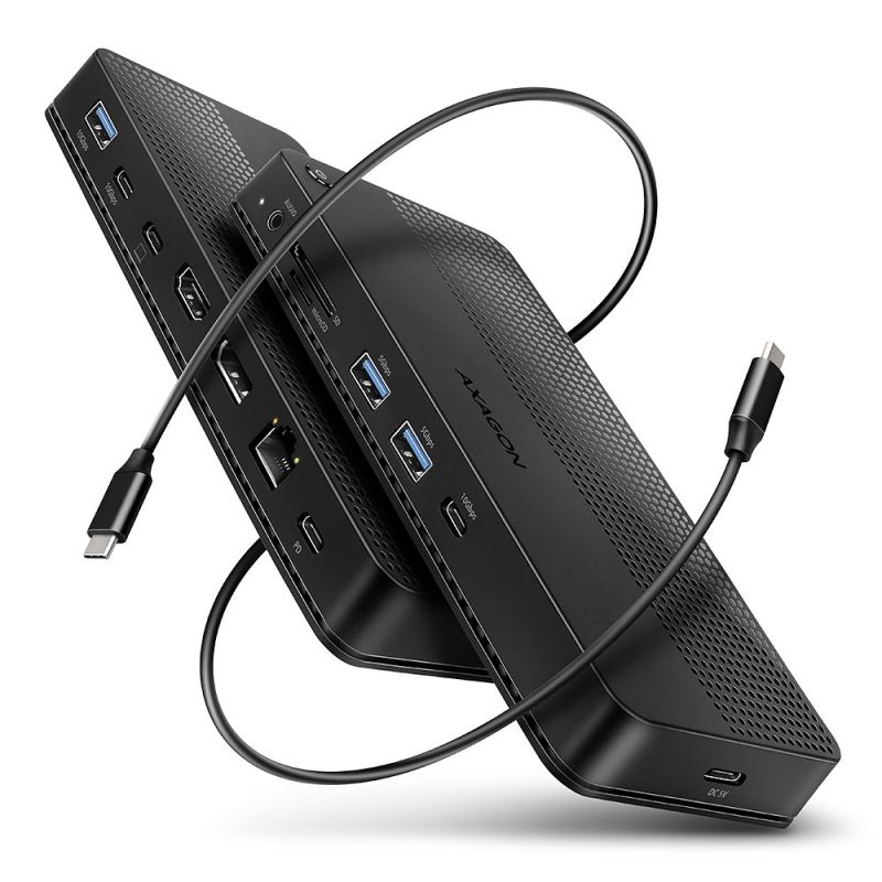 AXAGON HMC-U4, USB4 40Gbps dock, 3x USB-A, 2x USB-C, HDMI és DP 8K/30Hz, RJ-45, SD/mSD, audio, PD 100W, kábel USB-C 80cm akciós termékkép 1