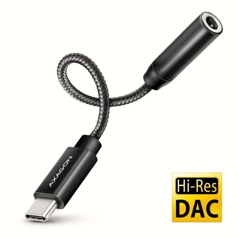 AXAGON ADA-HC, USB-C -> 3.5mm jack - Hi-Res DAC audio Adapter, 384kHz/32bit, stereo akciós termékkép 1