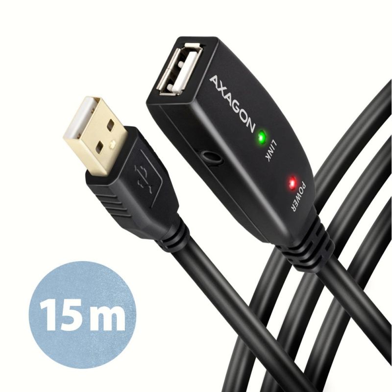 AXAGON ADR-215B, USB 2.0 A-M -> B-M aktív csatlakoztató / repeater kábel, 15m akciós termékkép 1