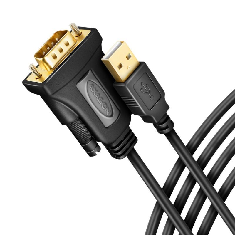 AXAGON ADS-1PQN, USB-A 2.0 - soros RS-232 DB9-M FTDI Adapter / kábel 1.5m akciós termékkép 1