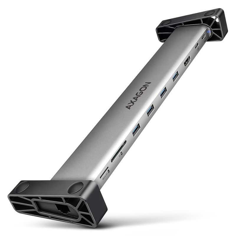 AXAGON HMC-10HLS, USB 5Gbps hub, 4x USB-A, HDMI 4k/60Hz, RJ-45 GLAN, SD/mSD, PD 100W, kábel USB-C 25cm akciós termékkép 1