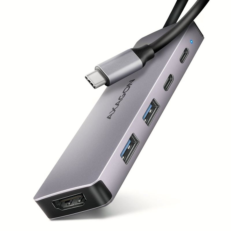 AXAGON HMC-5H60, USB 5Gbps hub, portok 2x USB-A, 1x USB-C, HDMI 4k/60, PD 100W, kábel USB-C 15cm akciós termékkép 1