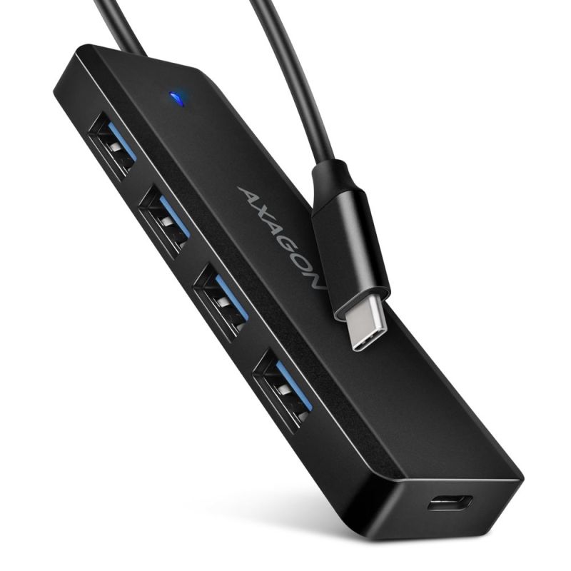AXAGON HUE-C1C, 4x USB 5Gbps TRAVEL hub, USB-C csatlakozó, kábel USB-C 19cm akciós termékkép 1