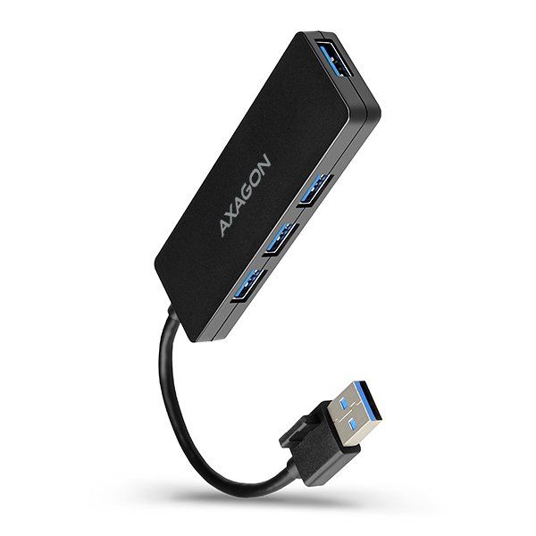 AXAGON HUE-G1A, 4x USB 3.2 Gen 1 SLIM hub, kábel Type-A 14cm nem eltávolítható akciós termékkép 1