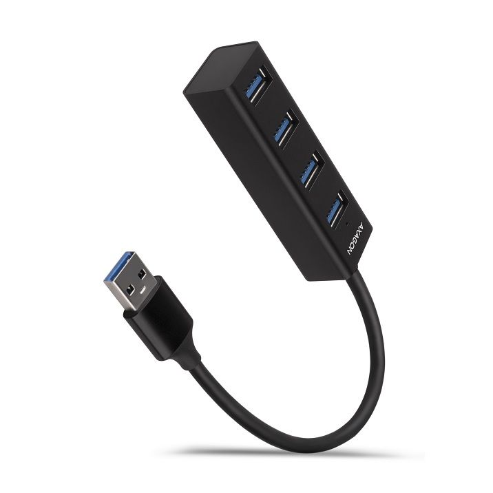 AXAGON HUE-M1A, 4x USB 3.2 Gen 1 MINI hub, fém, kábel USB-A 20cm akciós termékkép 1