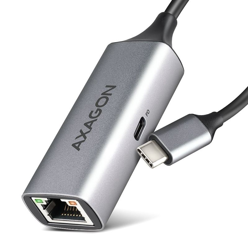 AXAGON ADE-TXPD, USB-C 3.2 Gen 1 - Gigabit Ethernet hálózati kártya, Asix AX88179, PD 100W, auto telepités akciós termékkép 1