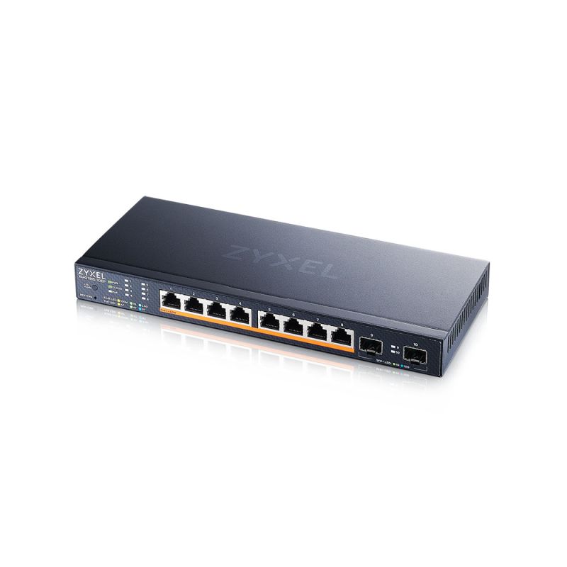 Zyxel XMG1915-10EP, 8-port 2.5GbE, 2 SFP+, 8 x PoE++ 130W Smart Switch, hybird mode, standalone or NebulaFlex Cloud akciós termékkép 1