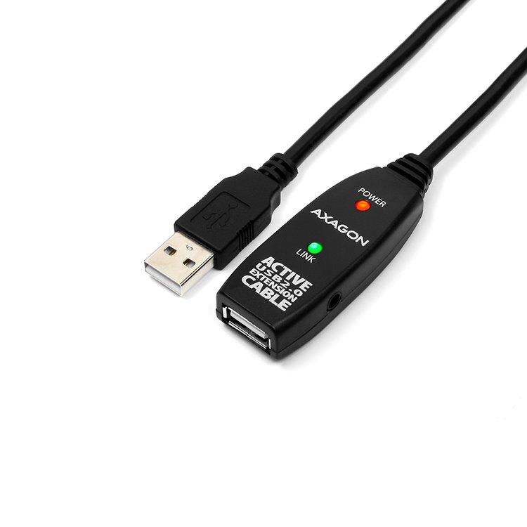 AXAGON ADR-210, USB 2.0 A-M -> A-F aktív hosszabbító / repeater kábel, 10m akciós termékkép 1
