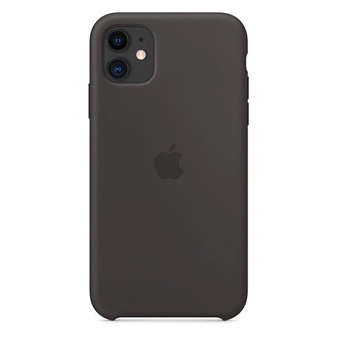 Apple iPhone 11 Silicone Case tok, Fekete