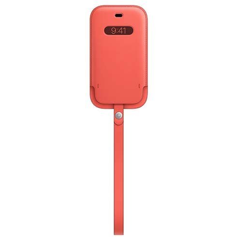 Apple iPhone 12 mini Leather Sleeve with MagSafe, pink citrus Apple iPhone 12 mini Leather Sleeve with MagSafe, pink citrus