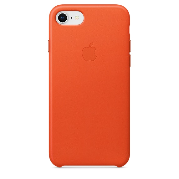 Apple iPhone 8 / 7 Leather Case - Bright Orange