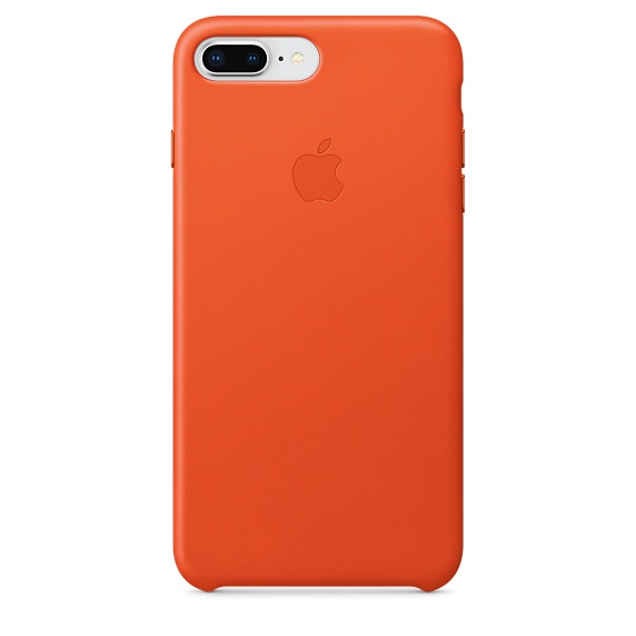 Apple iPhone 8 Plus / 7 Plus Leather Case - Bright Orange