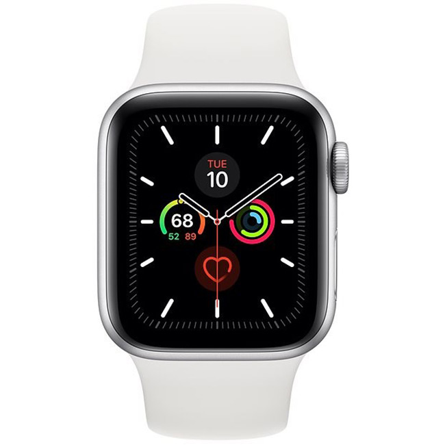 Apple Watch Series 5 GPS, 44mm | Silver, B osztály - használt, 12 hónap garancia