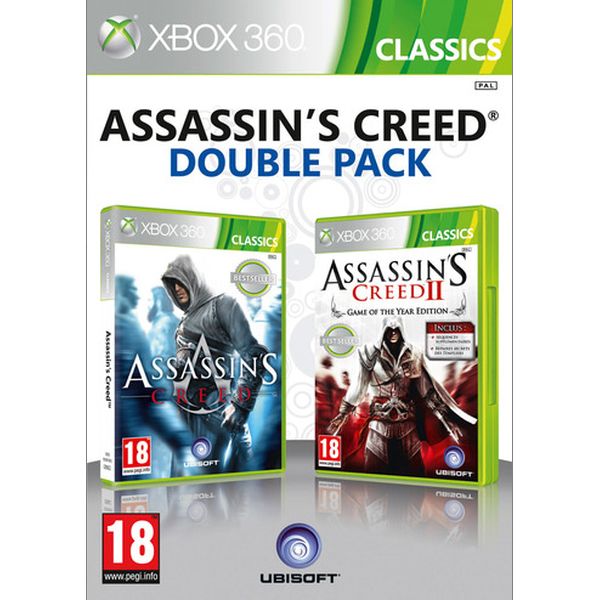 Assassin’s Creed + Assassin’s Creed 2 (Game of the Year Edition) (Double Pack)- XBOX 360- BAZÁR (használt termék)