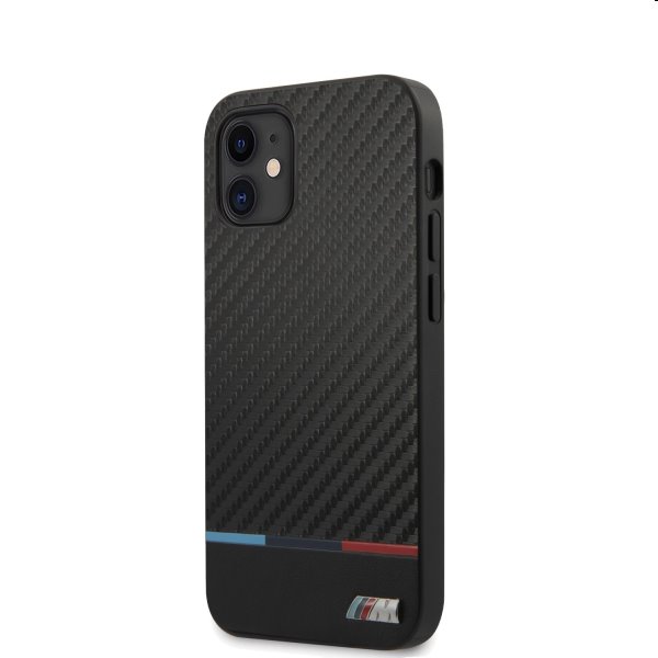BMW PU Carbon Tricolor Line Tok iPhone 12 mini, Black BMW PU Carbon Tricolor Line Tok iPhone 12 mini, Black