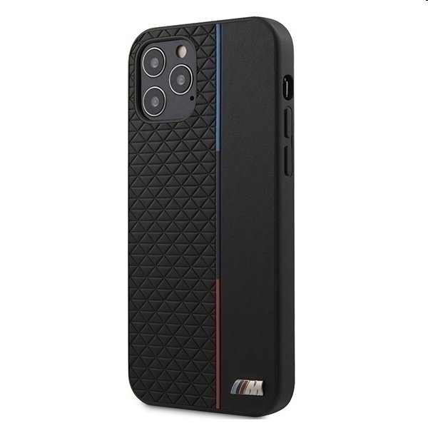 BMW PU Triangles Tricolor Line Tok iPhone 12/12 Pro, Black BMW PU Triangles Tricolor Line Tok iPhone 12/12 Pro, Black