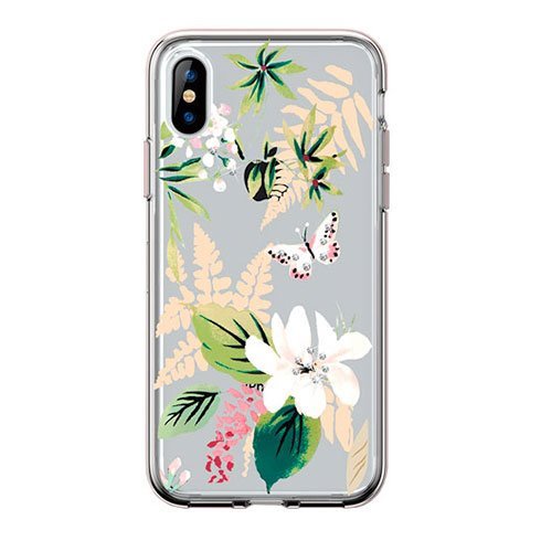 Comma tok Butterfly Crystal Flower Series for iPhone XS Max, white