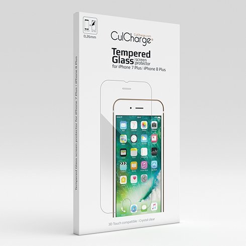 CulCharge Védőüveg for iPhone 7 Plus/8 Plus 9H 0.26mm