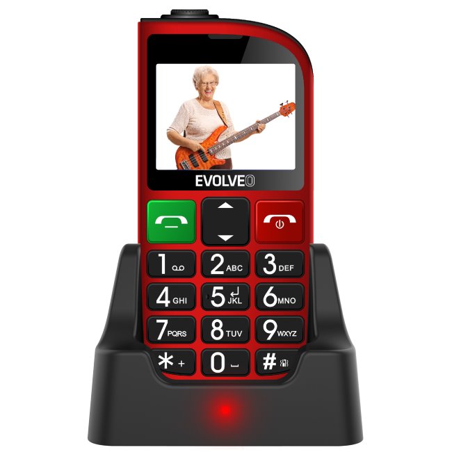 Evolveo EasyPhone FM, Piros + töltőállvány - EU disztribúció