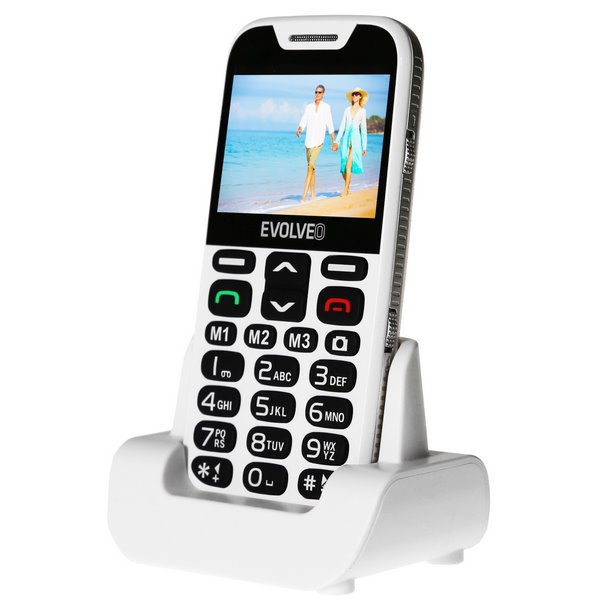Evolveo EasyPhone XD, fehér + töltőállvány - EU disztribúció
