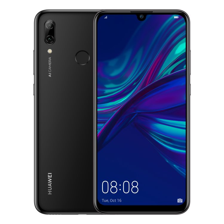 Huawei P Smart 2019, Dual SIM, midnight fekete,B osztály - használt, 12 hónap garancia