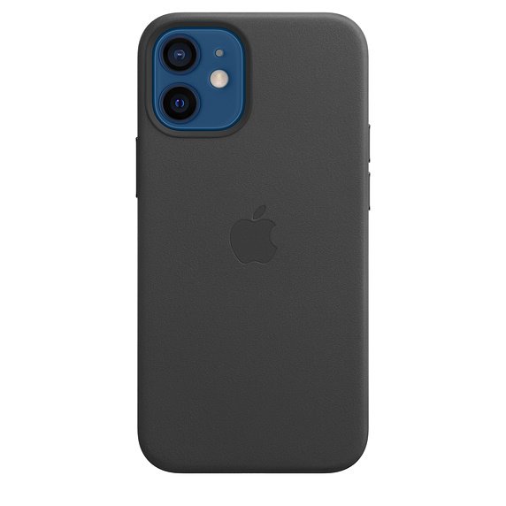 Apple iPhone 12 mini Leather Case tok MagSafe-vel, Fekete
