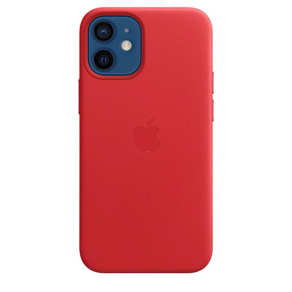 Apple iPhone 12 mini Leather Case with MagSafe, (PRODUCT) red