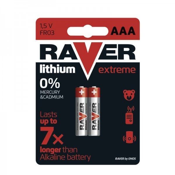 Lítium micro ceruzaelem AAA, RAVER Extreme, 2 db
