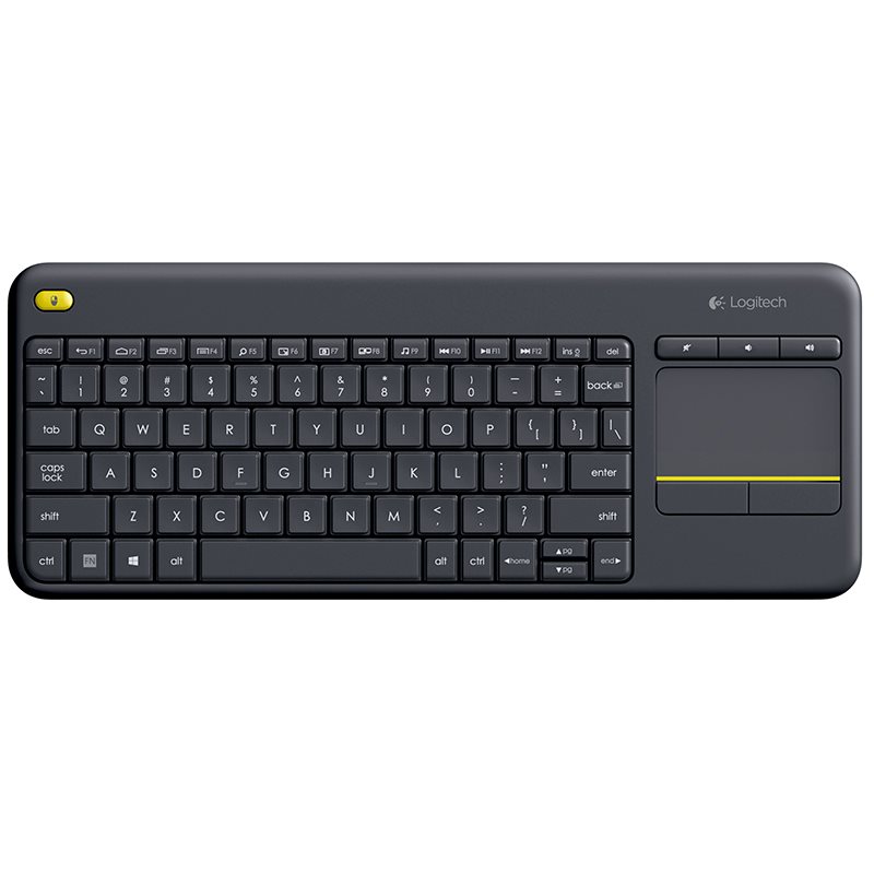Logitech K400 Plus Vezeték nélküli Touch billentyűzet, fekete, CZ kiosztás akciós termékkép 1