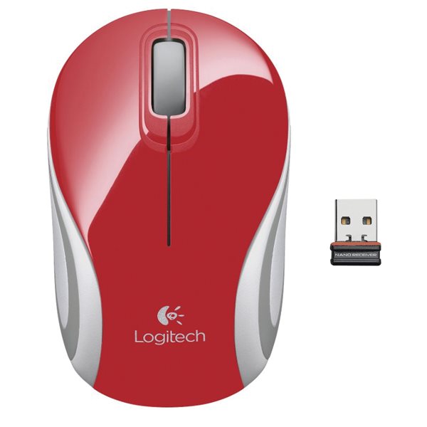Irodai egér Logitech Wireless Mini Mouse M187, red