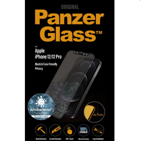 Védőüveg PanzerGlass Case Friendly AB for Apple iPhone 12 Pro, fekete