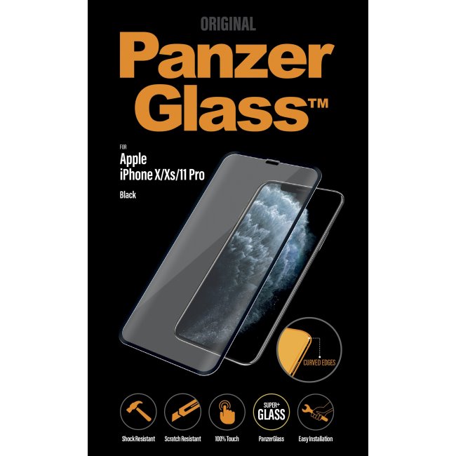 Temperált védőüveg PanzerGlass Case Friendly Apple iPhone 11 Pro/Xs/X, fekete
