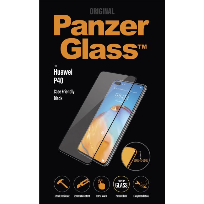 Temperált védőüveg PanzerGlass Case Friendly Huawei P40, fekete