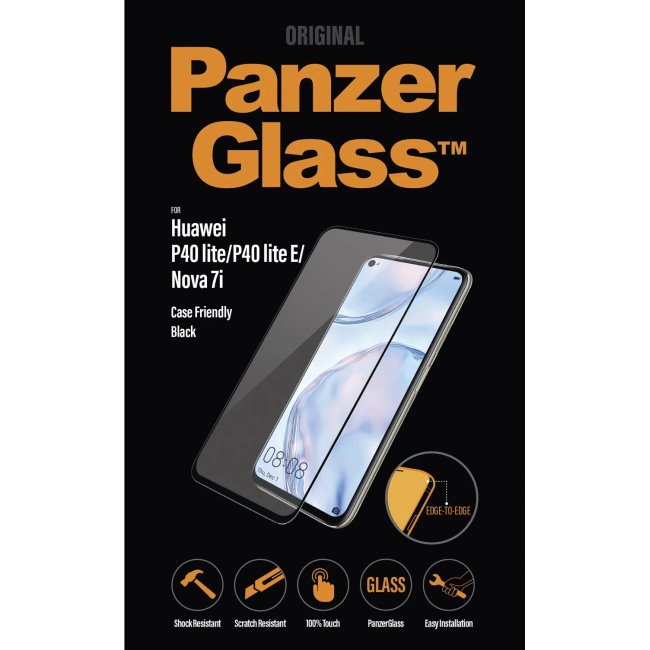 Temperált védőüveg PanzerGlass Case Friendly Huawei P40 Lite/P40 Lite E/Nova 7i, fekete