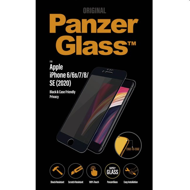Temperált védőüveg PanzerGlass privát szűrővel Apple iPhone 6/6s/7/8/SE 2020, fekete