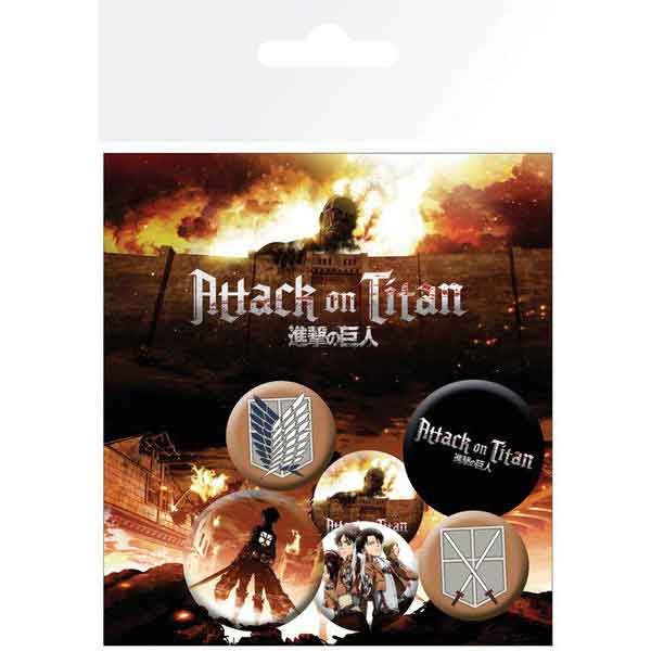 Badges Attack on Titan Characters 6-Pack
