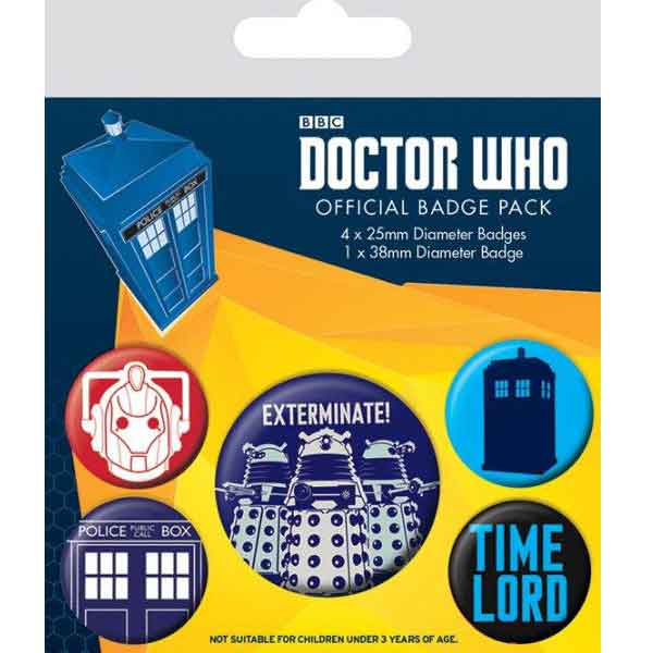 Jelvény Doctor Who Exterminate (5-Pack)