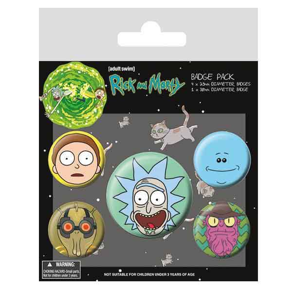 Badge Rick and Morty Heads 6-Pack