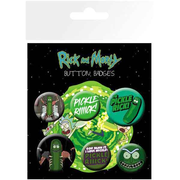 Rick and Morty Pickle Rick Badges 6-Pack