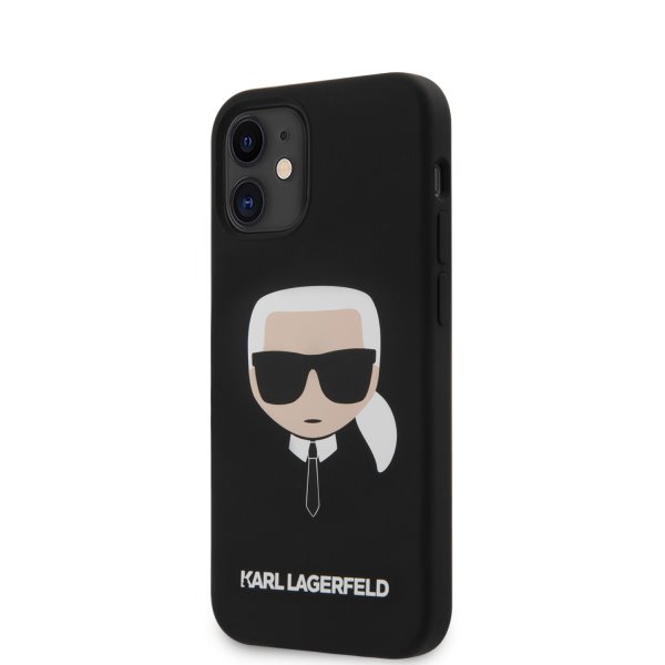 Tok Karl Lagerfeld Head szilikon for iPhone 12 mini, black