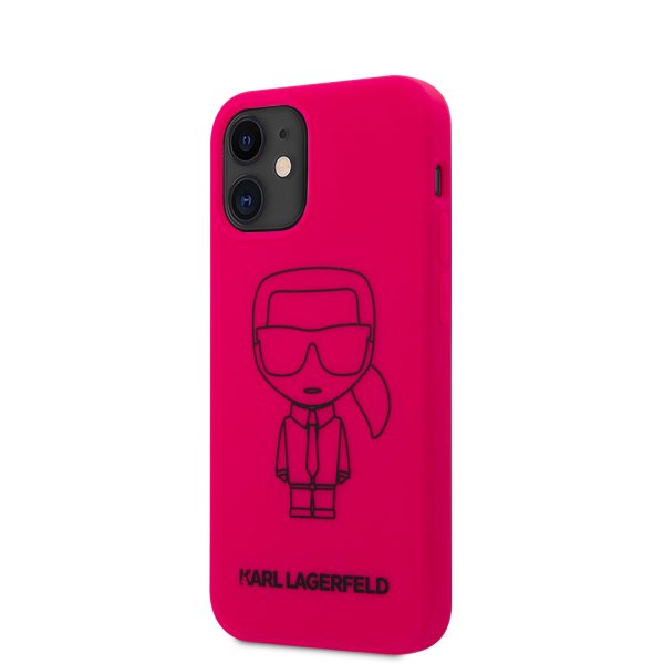 Tok Karl Lagerfeld Iconic Outline szilikon for iPhone 12 mini, pink
