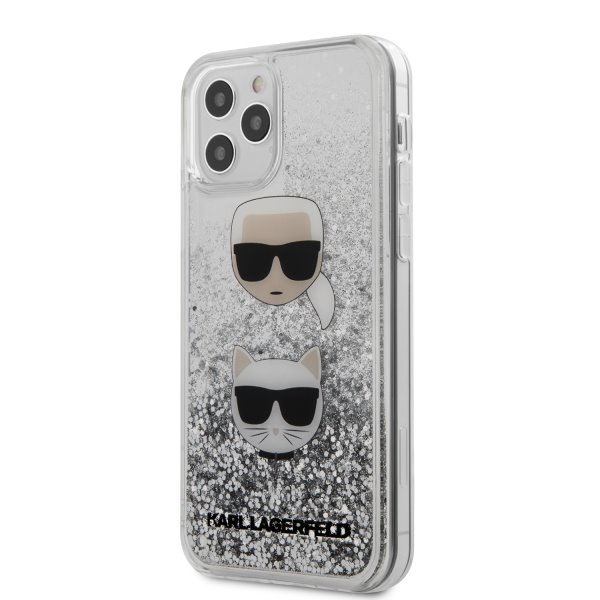 Tok Karl Lagerfeld Liquid Glitter 2 Heads for iPhone 12/12 Pro, silver