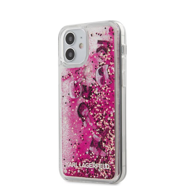 Tok Karl Lagerfeld Liquid Glitter Charms for iPhone 12 mini, pink