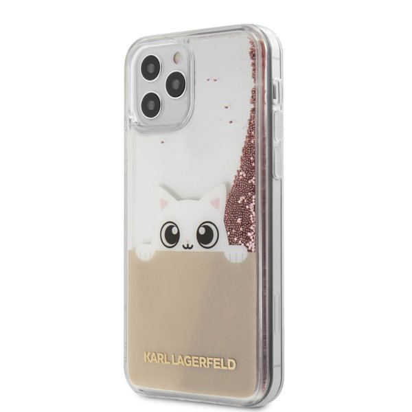 Tok Karl Lagerfeld Liquid Glitter Peek és Boo for iPhone 12/12 Pro, pink