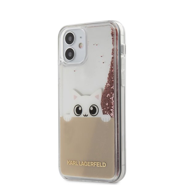 Tok Karl Lagerfeld Liquid Glitter Peek és Boo for iPhone 12 mini, pink