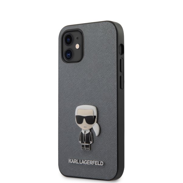 Tok Karl Lagerfeld Saffiano Iconic for iPhone 12 mini, silver