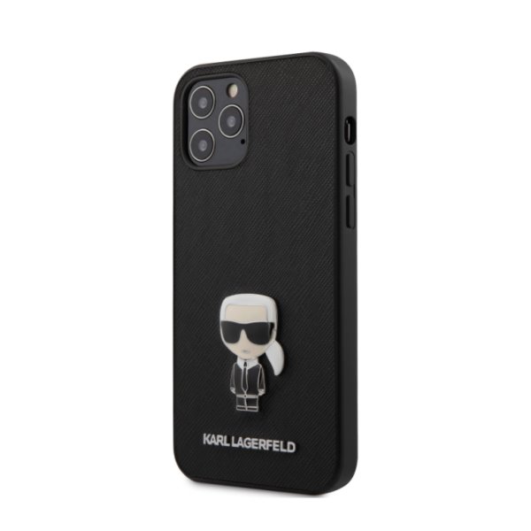 Tok Karl Lagerfeld Saffiano Iconic for iPhone 12 Pro Max, black